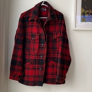 VINTAGE PLAID WOOL PENDLETON JACKET (UNLINED)